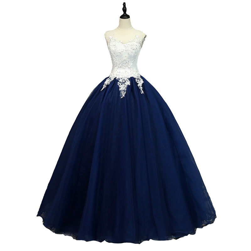 Beautiful Navy Blue Ball Gown Sweet 16 Dresses, Blue Quinceanera Dress