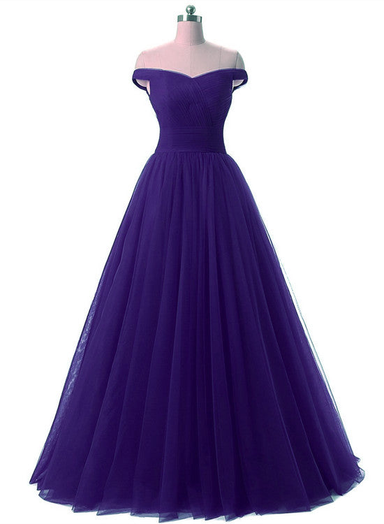 tulle long prom dress 