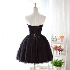Cute Black Tulle Homecoming Dress, Little Black Formal Dress