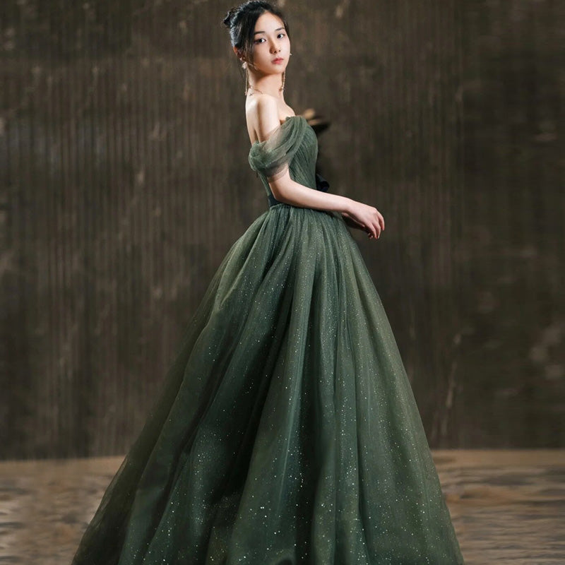 Dark Green Sweetheart Off Shoulder Long Formal Gown, Green Sweet 16 Dr Cutedressy Dark Green Sweetheart Off Shoulder Long Formal Gown, Green Sweet 16 Dr Cutedressy