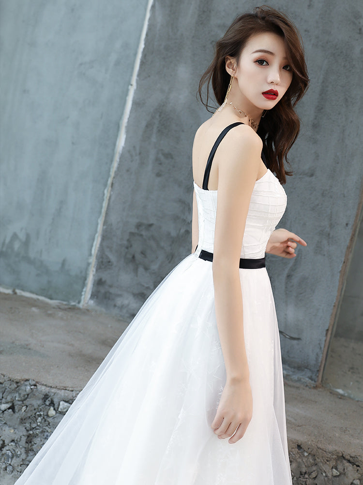 Cute White Short Homecoming Dress Party Dress, Tulle with Lace Graduat Cutedressy Cute White Short Homecoming Dress Party Dress, Tulle with Lace Graduat Cutedressy