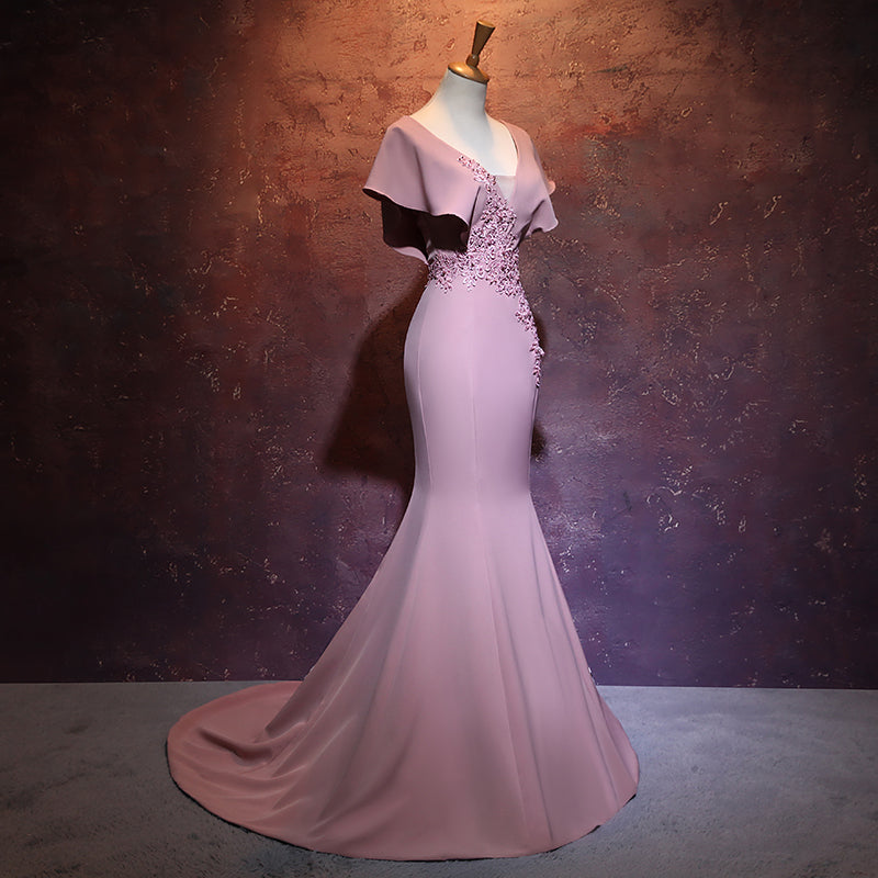 Elegant Mermaid Pink Long Evening Gown, Beautiful Prom Dress – Cutedressy