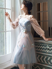Lovely Light Blue and Pink Tea Length Graduation Dresses, Pink Short P Cutedressy Lovely Light Blue and Pink Tea Length Graduation Dresses, Pink Short P Cutedressy