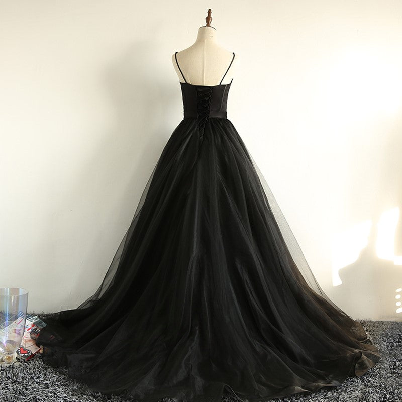 Charming Black Long Party Gowns, Black Evening Prom Dress