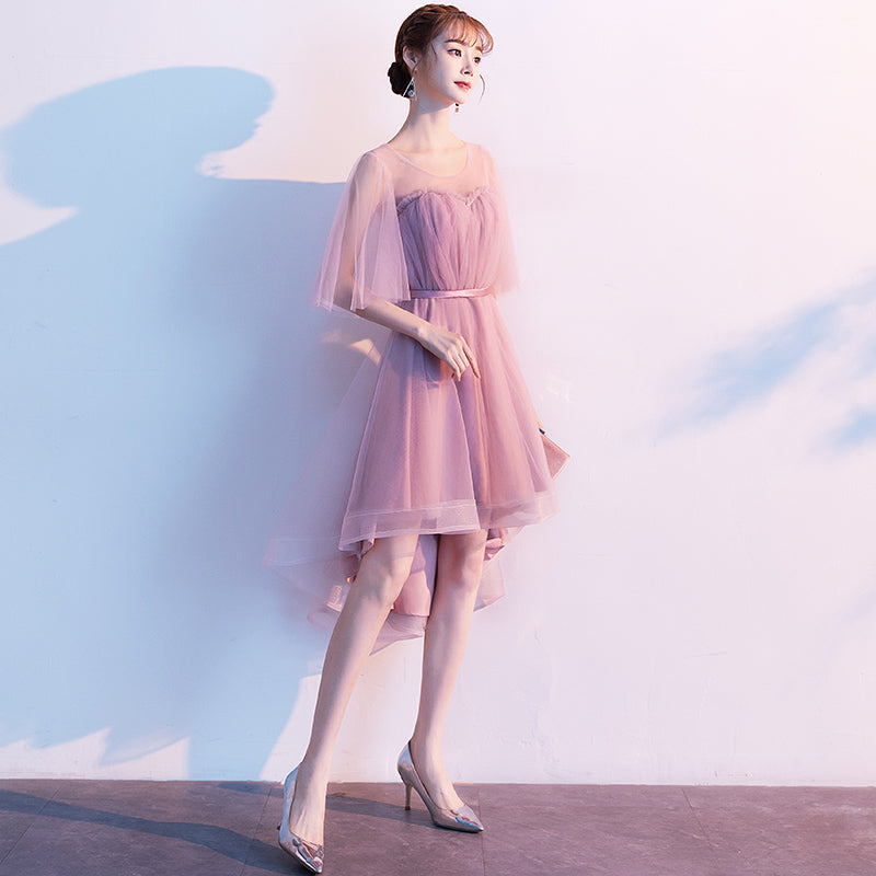 short pink graduation dresses Dress, Cute A-line Sweetheart Satin Pink Homecom bridal shower party ZAPAKA Women Cute Graduation Dress