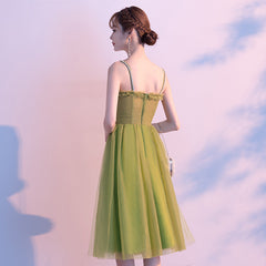 Light Green Tulle Sweetheart Knee Length Party Dress, Green Homecoming Dress