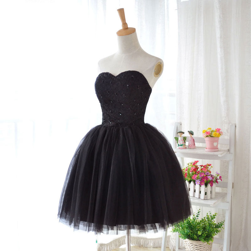 Cute Black Tulle Homecoming Dress, Little Black Formal Dress Cutedressy Cute Black Tulle Homecoming Dress, Little Black Formal Dress Cutedressy