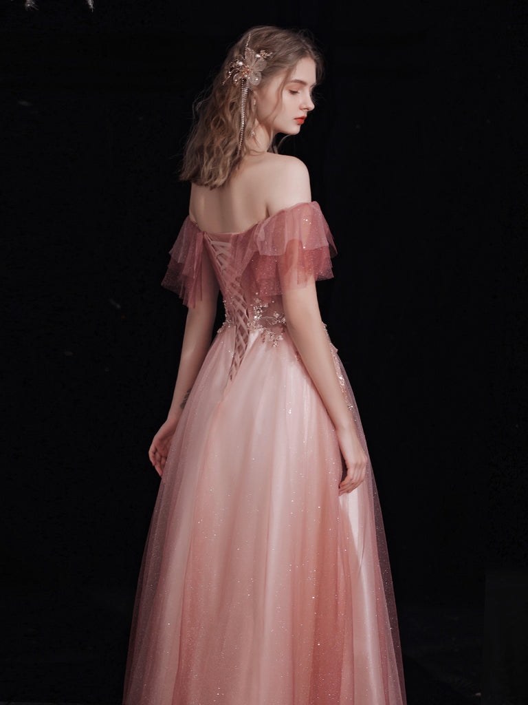 Straps A-line Red Simple Long Party Dress