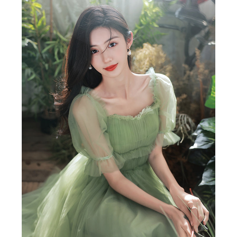 Lovely Green Short Tulle Party Dresses Homecoming Dress, Short Green F Cutedressy Lovely Green Short Tulle Party Dresses Homecoming Dress, Short Green F Cutedressy