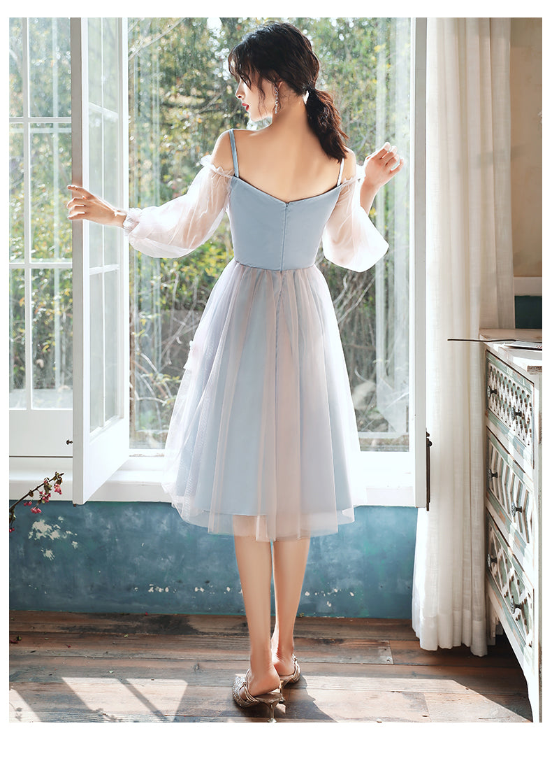 Lovely Light Blue and Pink Tea Length Graduation Dresses, Pink Short P Cutedressy Lovely Light Blue and Pink Tea Length Graduation Dresses, Pink Short P Cutedressy