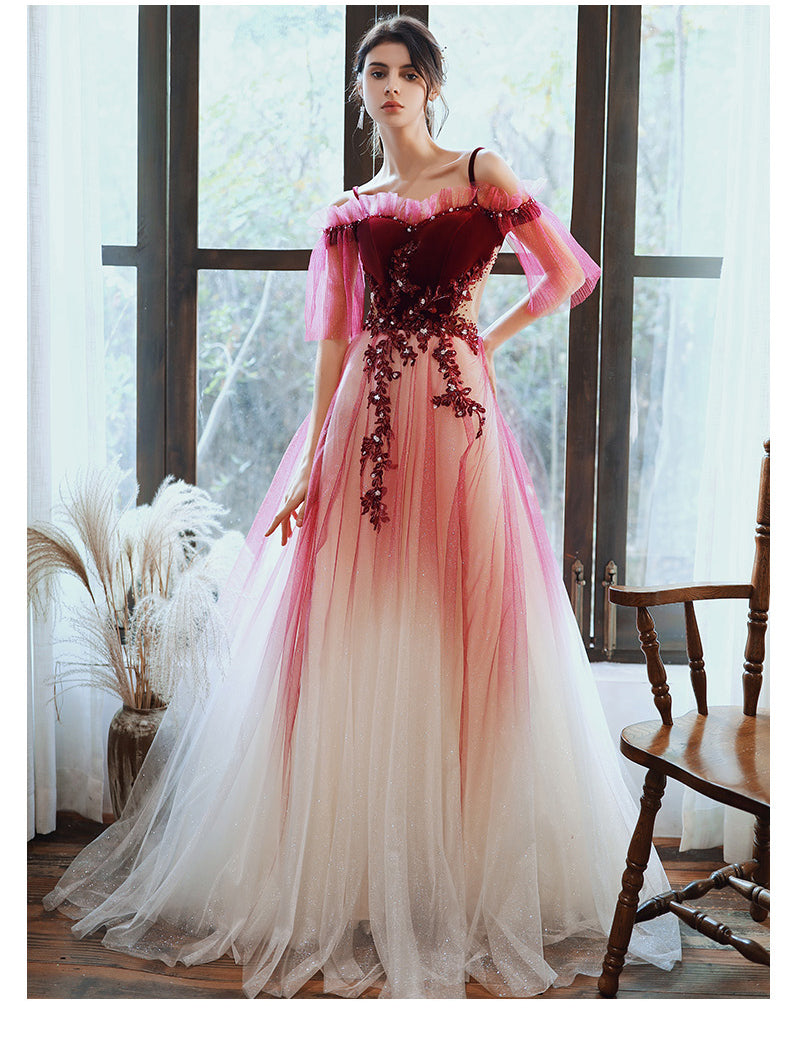 black and red ombre prom dress Taylor Dark Red and Black Wedding Dress, Ombre Colored Wedding Dress, Halloween Wedding Dress, Gothic Wedding Dress, Custom Black and Red