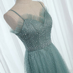 Beautiful Blue Sweetheart Long Party Dress, A-line Long Formal Dress