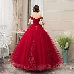 Beautiful Wine Red Sweetheart Long Party Dresses Prom Dress, Dark Red Sweet 16 Gown