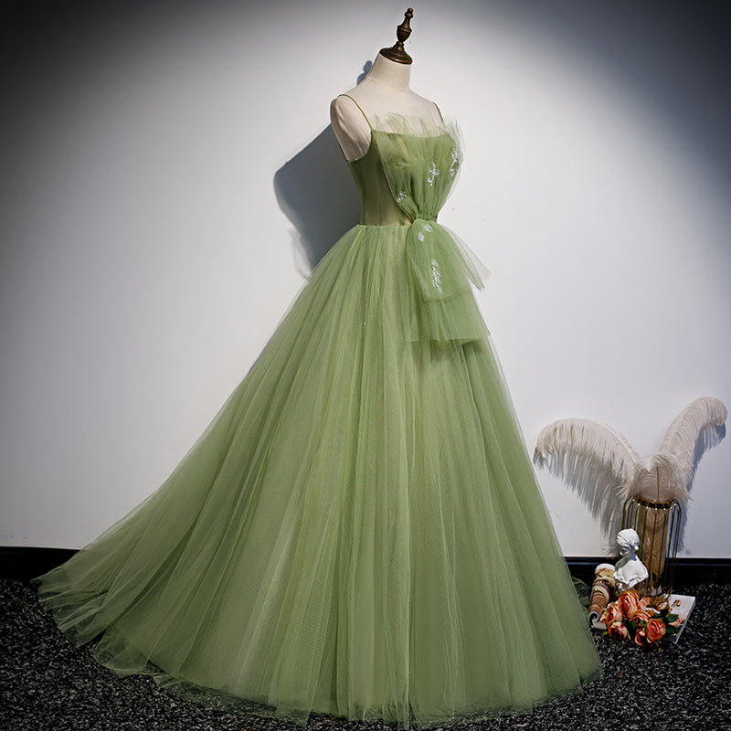 Lovely Green Tulle Prom Dress 2022, Long Green Evening Party Dresses S Cutedressy Lovely Green Tulle Prom Dress 2022, Long Green Evening Party Dresses S Cutedressy