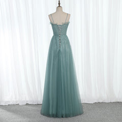 Beautiful Blue Sweetheart Long Party Dress, A-line Long Formal Dress