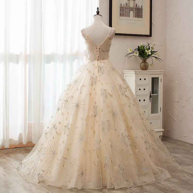 white gold sweet 16 dresses Sweet 16 Long Ball Gown Quinceanera Sequin Dress