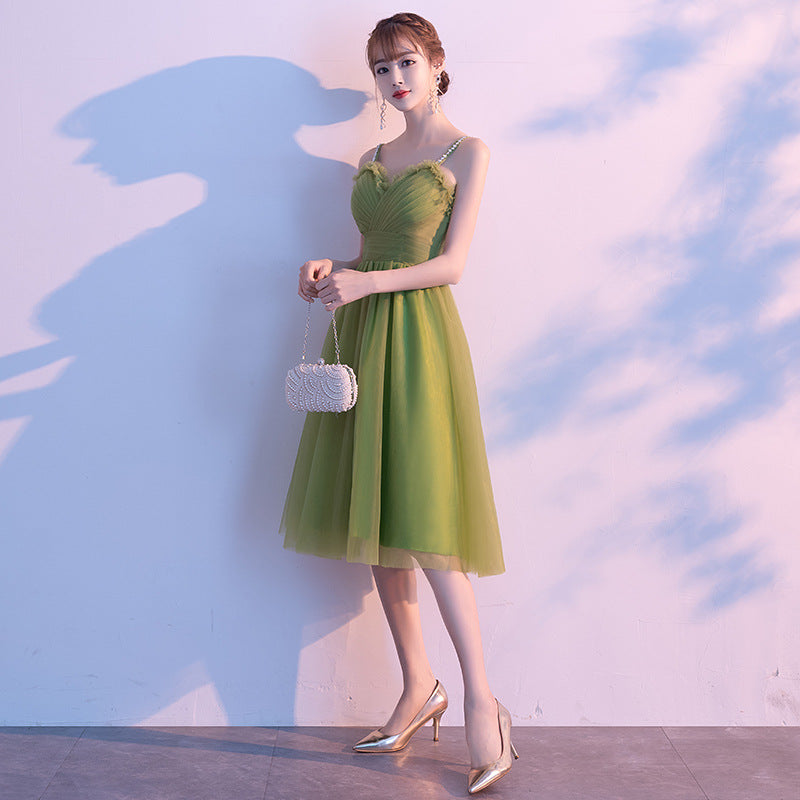 light green hoco dress Sage Sequins Sheath Scoop Neck Short Homecoming Dresses, MH662 A tie waistband navigates to a flowy A Spaghetti Straps Dark Green Tight