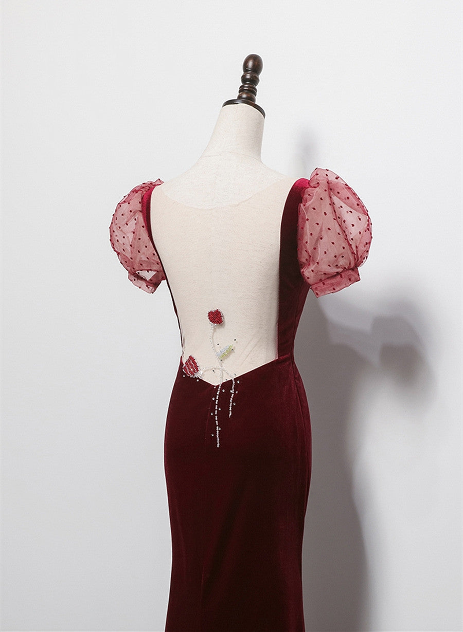 short red mermaid dress Strapless Red Mermaid Short Homecoming Dress with Lace YESBABYONLINE