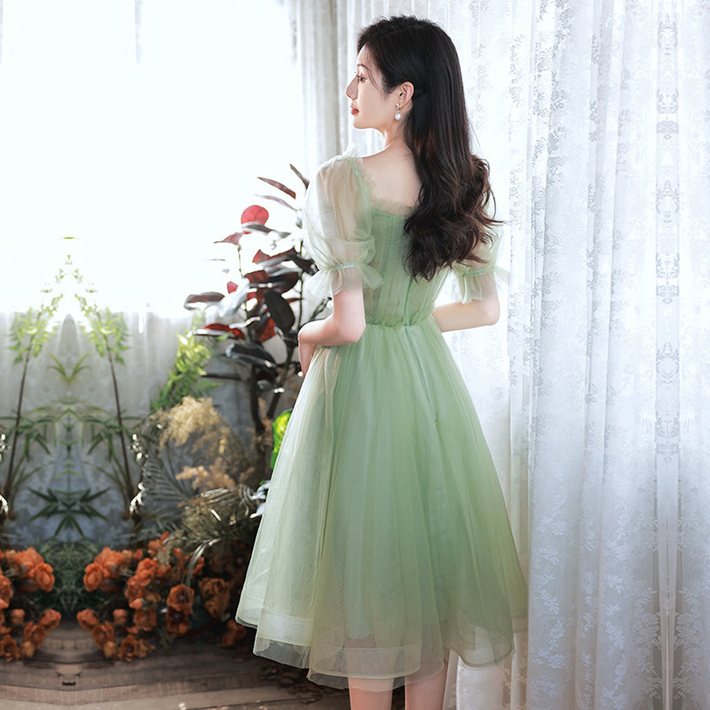 Lovely Green Short Tulle Party Dresses Homecoming Dress, Short Green F Cutedressy Lovely Green Short Tulle Party Dresses Homecoming Dress, Short Green F Cutedressy