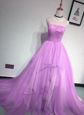 light purple tulle layers gown