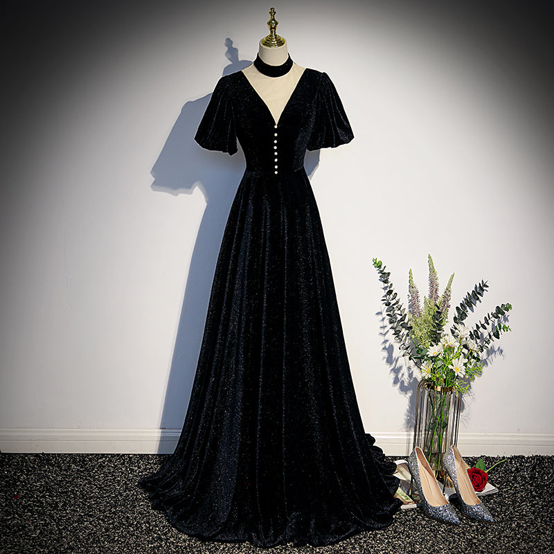 party dresses velvet Party Dresses for Women Velvet Elegant Double V Neck