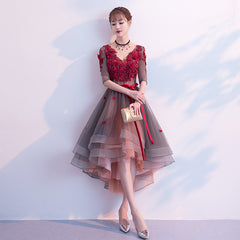 Fashionable High Low Tulle Layers Party Dress, Round Neckline Prom Dress