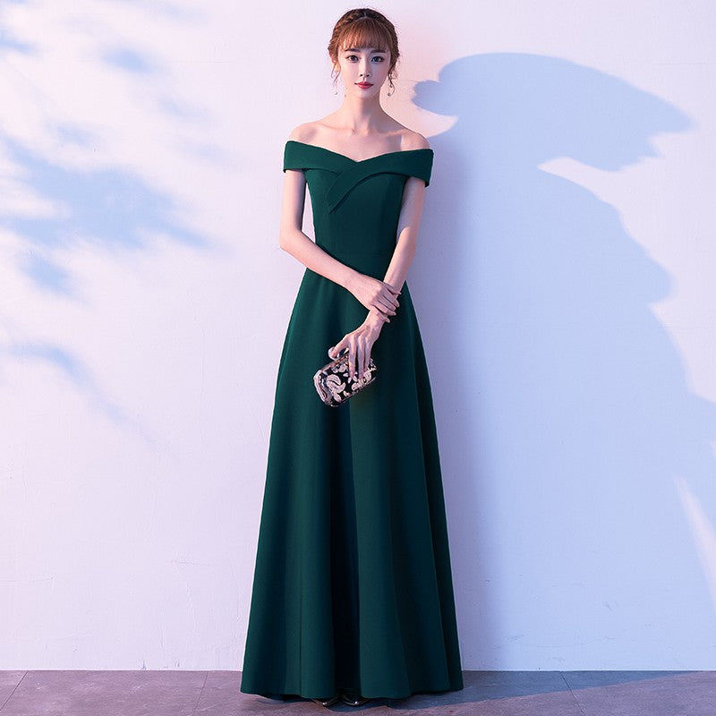 Dark Green Spandex Long Party Dress, Green Prom Dress
