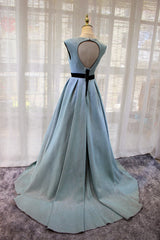 Blue Round Neckline A-line Party Dress , Gorgeous Formal Dress