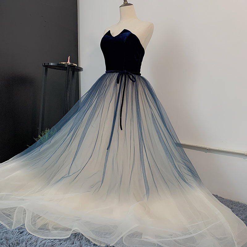 blue gradient prom dress Chiffon Blue Gradient Beautiful Popular Unique Prom Dresses, Party Dre SposaBridal