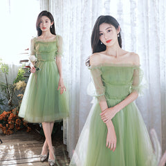 Lovely Green Short Tulle Party Dresses Homecoming Dress, Short Green Formal Dresses