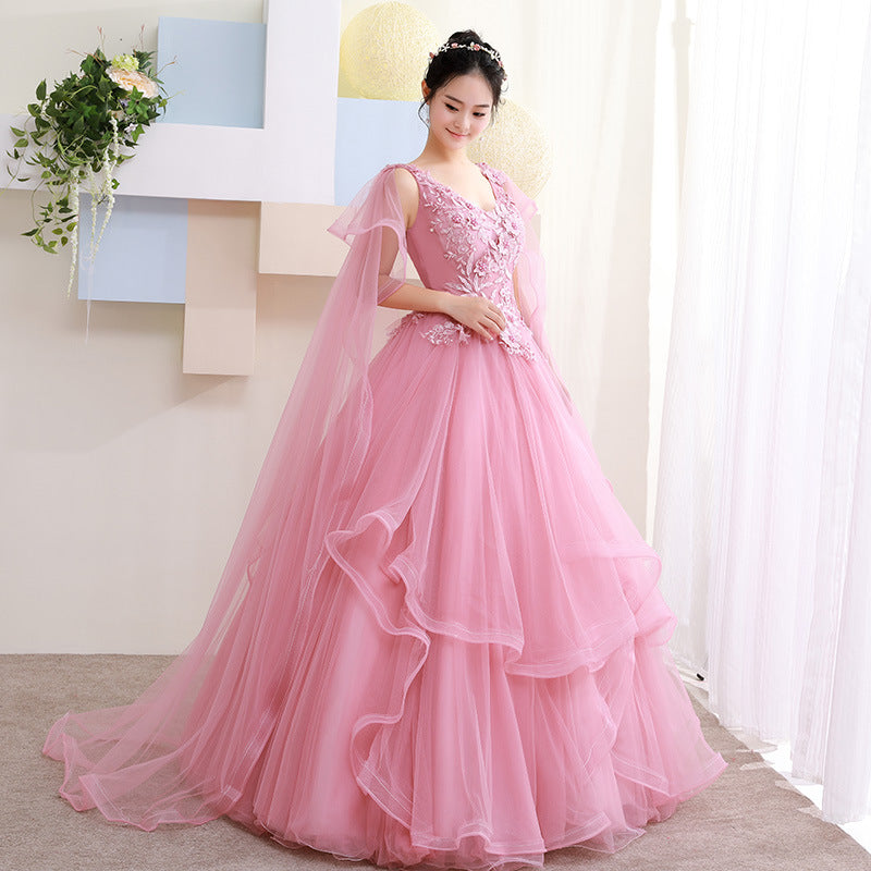 Pink Tulle Sweet 16 Party Dress with Lace Applique Formal Dress, Pink Cutedressy Pink Tulle Sweet 16 Party Dress with Lace Applique Formal Dress, Pink Cutedressy