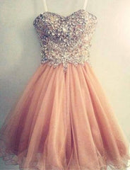 Pearl Pink Lovely Sparkle Prom Dresses, Homecoming Dresses , Party Dresses for Teen