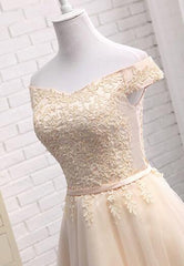 Light Champagne Short Tulle Wedding Party Dresses, Cute Formal Dresses, Mismatch Bridesmaid Dresses