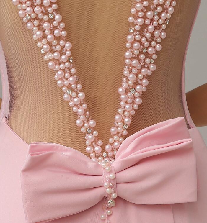 Pink Long Elegant Party Dress, Pink Formal Dress, Pink Party Dress