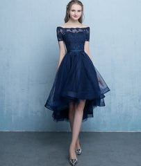 Fashionable Tulle High Low Party Dress ,Off Shoulder Homecoming Dress