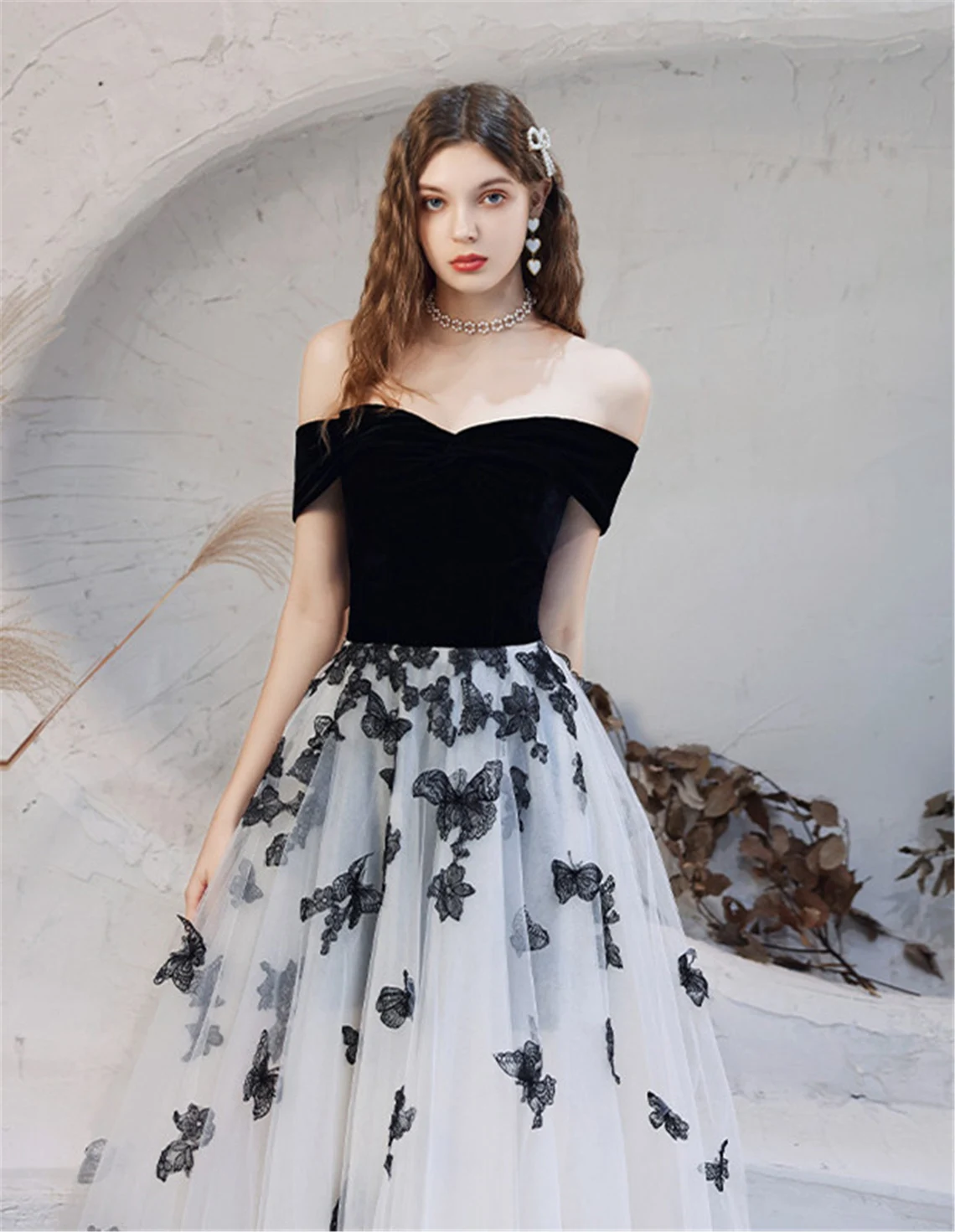 Black and White Prom Dress Sweetheart Party Dress, A-Line Graduation Dress Black Quinceanera Dress