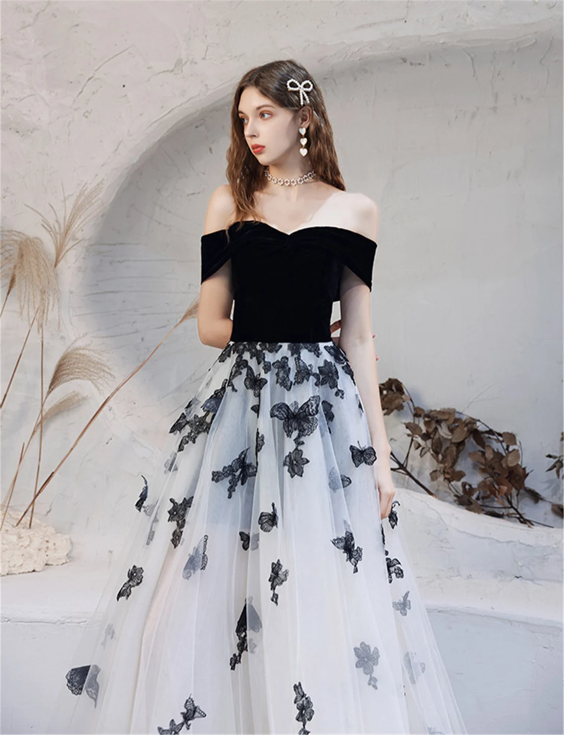 Black and White Prom Dress Sweetheart Party Dress, A-Line Graduation D Cutedressy Black and White Prom Dress Sweetheart Party Dress, A-Line Graduation D Cutedressy