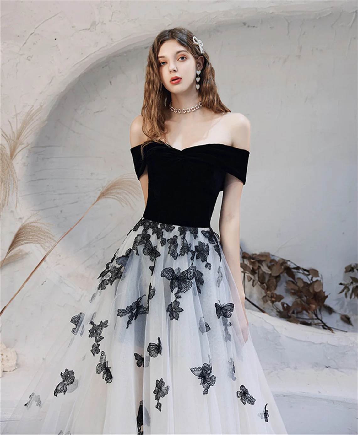 Black and White Prom Dress Sweetheart Party Dress, A-Line Graduation D Cutedressy Black and White Prom Dress Sweetheart Party Dress, A-Line Graduation D Cutedressy