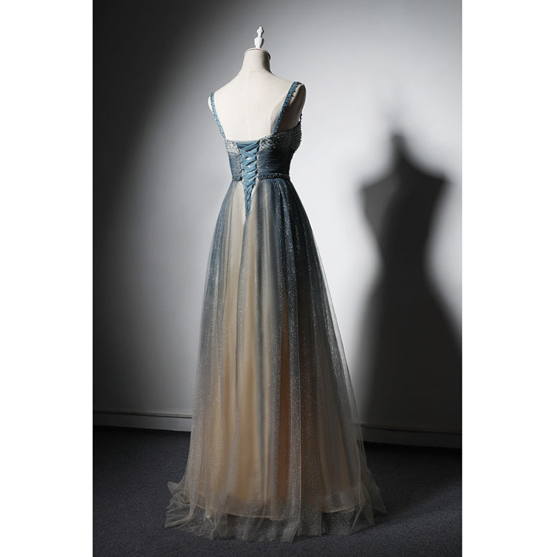 long bridesmaid dress with beaded straps Stacees Cowl Neck Chiffon Dusty Pink Bridesmaid Dress with Beaded Waistband