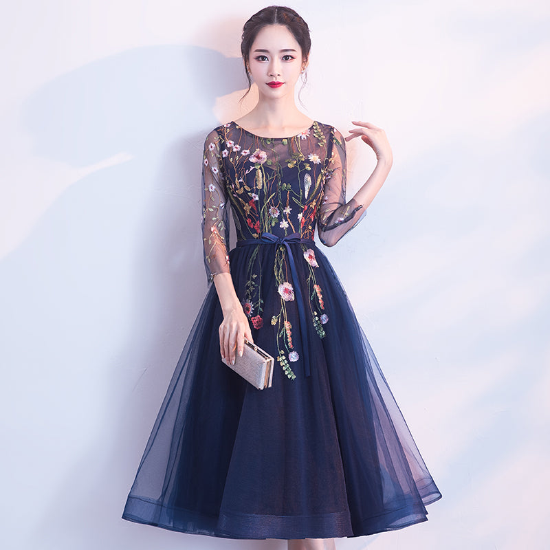 floral beaded blouson tea length dress in navy blush Adrianna Papell Women's Beaded Blouson Dress, Navy/Blush, 4 : Clothing, Shoes & Jewelry
