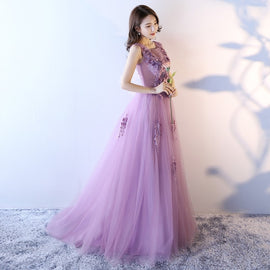 Beautiful Light Purple Tulle Long Gown, Tulle Formal Dress