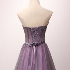 Dark Purple Long Formal Gown, Charming Tulle Elegant Party Dress