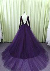 Gorgeous Spandex and Tulle Ball Gown Evening Dress, Purple Party Dress