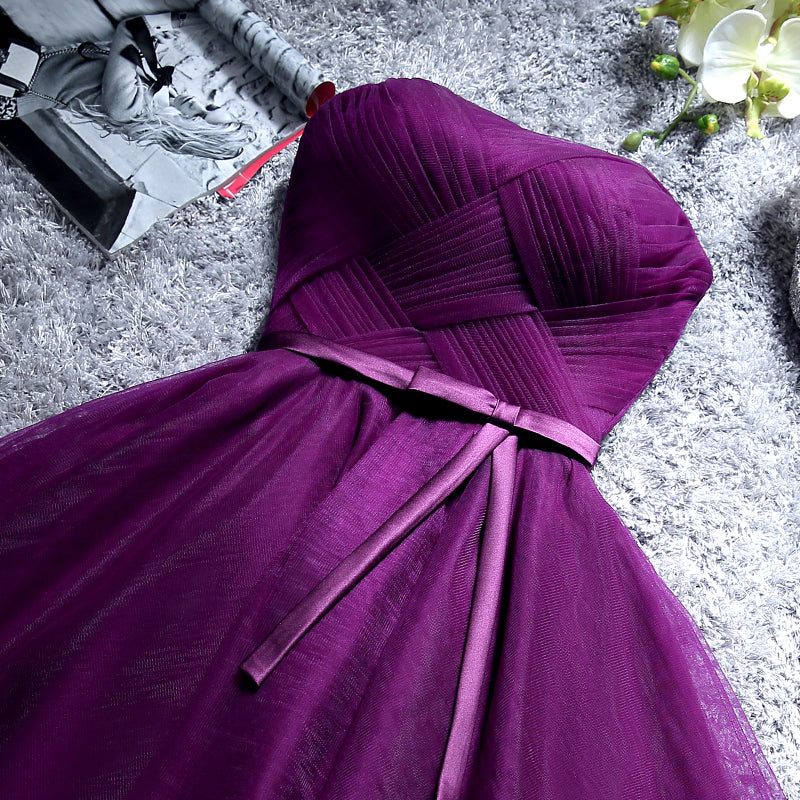 Cute Dark Purple Tulle Short Bridesmaid Dress, Tulle Party Dress, Shor Cutedressy Cute Dark Purple Tulle Short Bridesmaid Dress, Tulle Party Dress, Shor Cutedressy