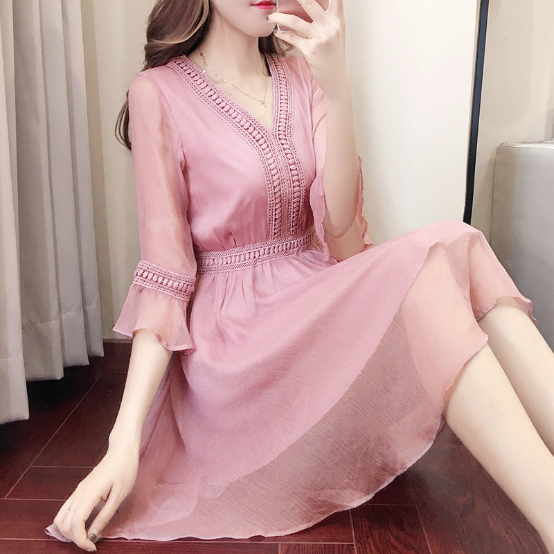 Lovely Pink Summer Dress, Dark Pink Women Dress
