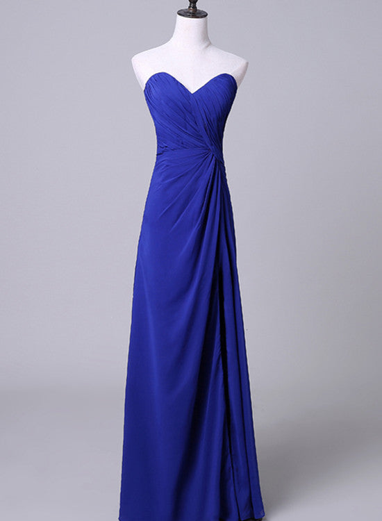 Royal Blue Sweetheart Bridesmaid Dress, Charming Simple Junior Prom Dress