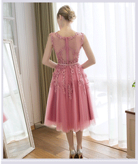 Lovely Party Dress for Woman, Tulle Tea Length Handmade Formal Dress, Cute Graduation Dress