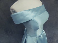 Light Blue Off Shoulder Homecoming Dress, Cute Party Dress, Blue Bridesmaid Dress