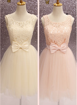 Lovely Tulle Short Formal Dress with Bow, Cute Party Dress