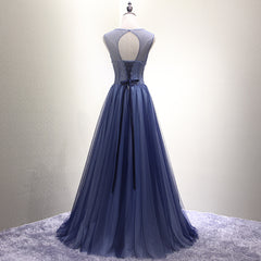 Navy Blue New Style Floor Length Formal Dress, Pretty Party Dress , Long Formal Dresses